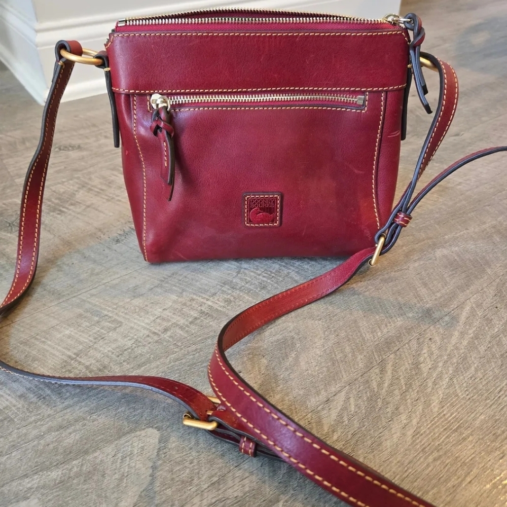 Dooney & Bourke Burgundy Leather Crossbody Bag